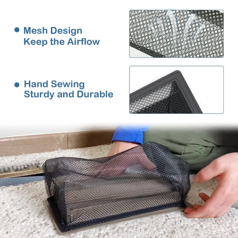 YANWEN Floor Register Trap, Air Vent Filter Mesh Catcher, Vent Screen Net Keeps Bugs, Coins, Pet Hair, Food Out (4 * 12''/6 Pack) - Image 5